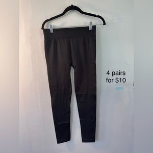 HUE Black Fleece lined leggings..4 pairs for $10